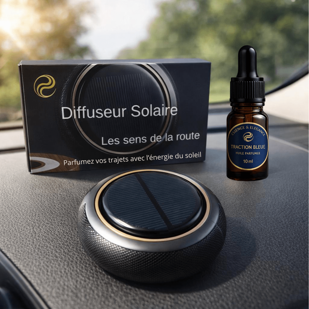 Coffret Elégance " Diffuseur rotatif solaire + flacon 10ml - Essence & Elegance