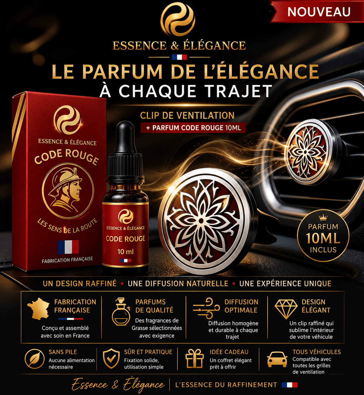 Diffuseur Clips / Soleil de Diamant - Essence & Elegance