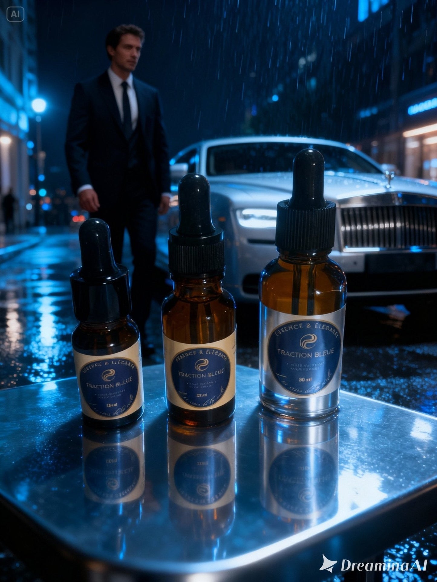 Flacons Traction Bleue Clips - Essence & Elegance